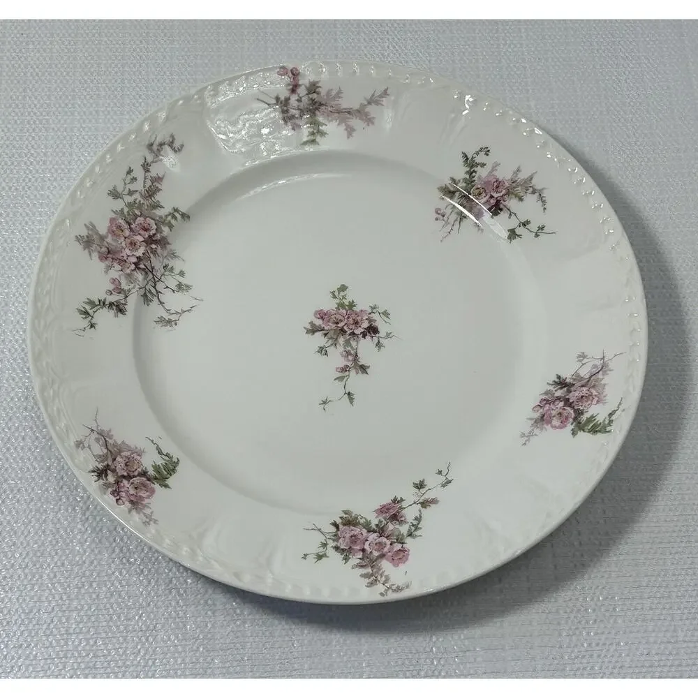 CH Field Haviland Limoges‎ Pink Floral Salad Dinner Replacement 9.5 Plate France